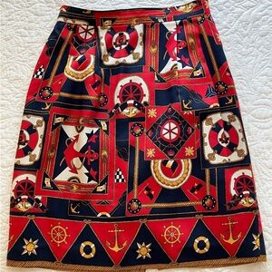 Talbot Women Nautical Themed Silk A-line Skirt